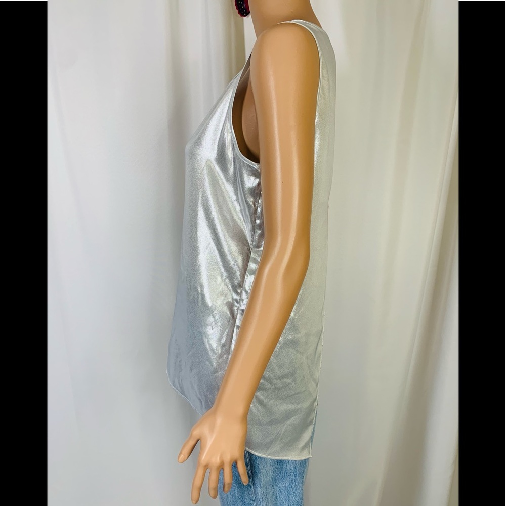 Express Silver High-Low Split Back Tank Top